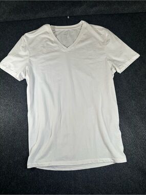 SAXX Men's DropTemp Cooling Cotton V-Neck T-Shirt White S
